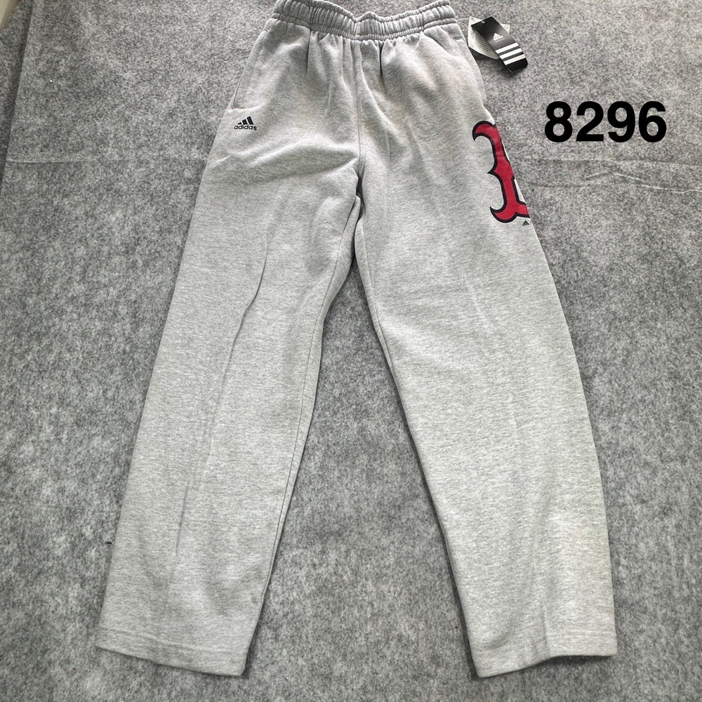 Adidas Boston Red Sox Youth L 14/16 Gray Fleece Sweatpants NWT MLB Baseball